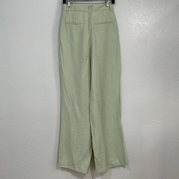 ZARA WOMENS TROUSERS PANTS HIGH RISE CELERY WIDE LEG Sz SMALL - Picture 3 of 10